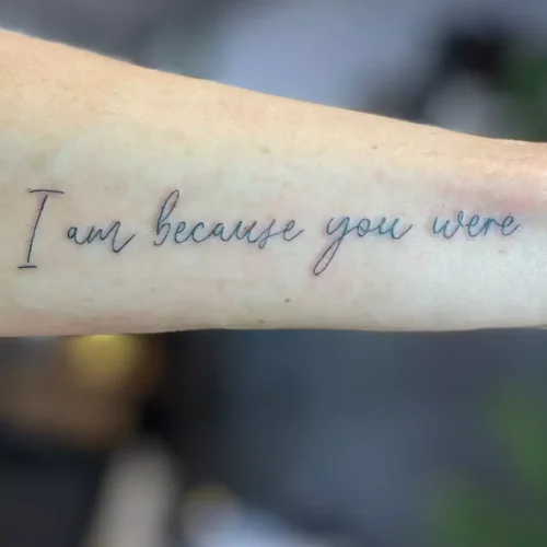 Tattoo Fineline Tekst Onderarm | Portfolio | Tattoo Studio Apart Waddinxveen